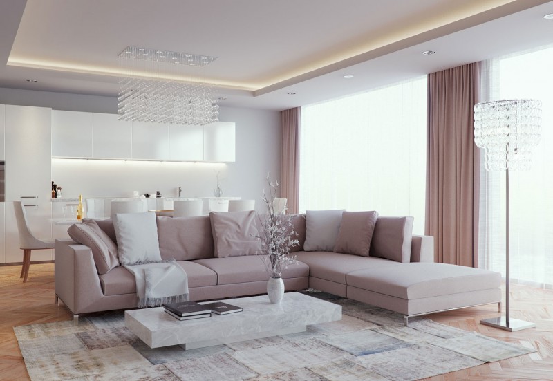 Luxurious Living Room Visualized by Eduard Caliman