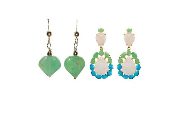 Models of Earrings Studded With Chrysoprase Stones 2023